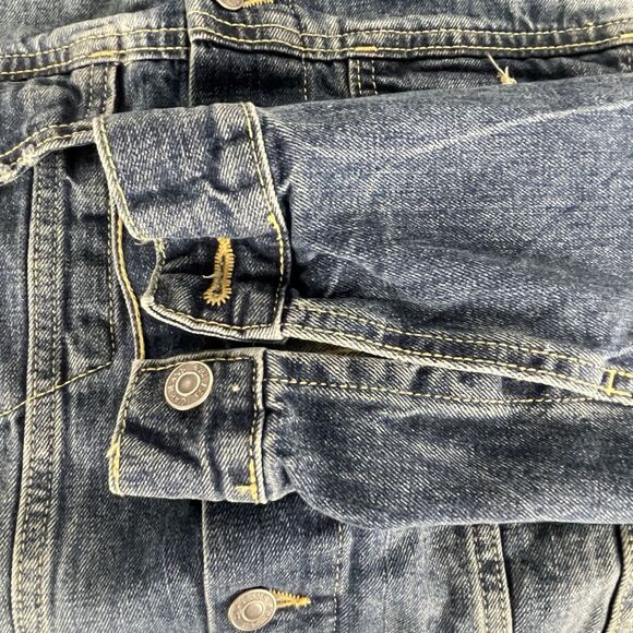Gap 1969 Classic Denim Blue Jean Icon Button Front Women's Jacket Size L - Picture 5 of 7